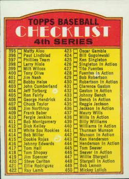 1972 Topps #378 Checklist 395-525