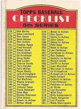 1972 Topps #478 Checklist 526-656