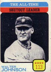 1973 Topps #476 Walter Johnson/All-Time Shutout Leader