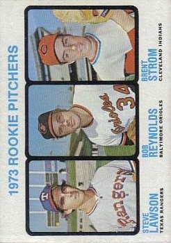 1973 Topps #612 Rookie Pitchers/Steve Lawson RC/Bob Reynolds/Brent Strom RC