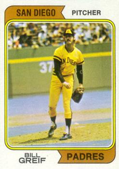 1974 Topps #102A Bill Greif SD
