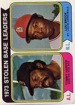 1974 Topps #204 Stolen Base Leaders/Tommy Harper/Lou Brock