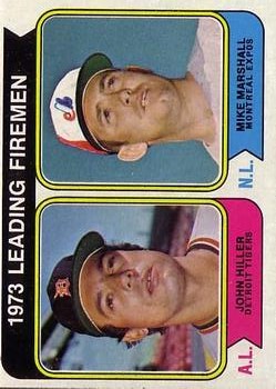 1974 Topps #208 Leading Firemen/John Hiller/Mike Marshall