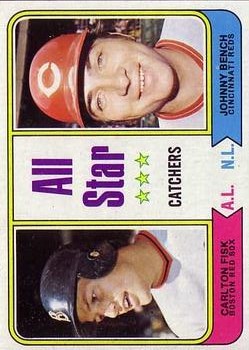1974 Topps #331 Carlton Fisk/Johnny Bench AS