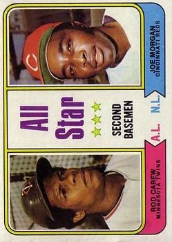 1974 Topps #333 Rod Carew/Joe Morgan AS