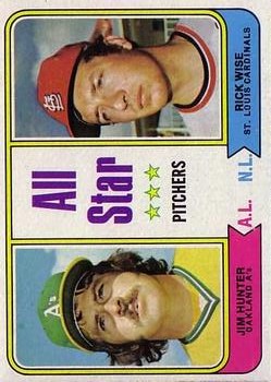 1974 Topps #339 Jim Hunter/Rick Wise AS
