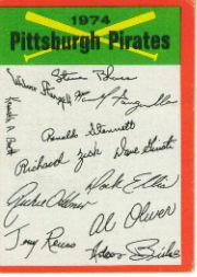 1974 Topps Team Checklists #20 Pittsburgh Pirates