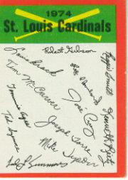 1974 Topps Team Checklists #23 St. Louis Cardinals