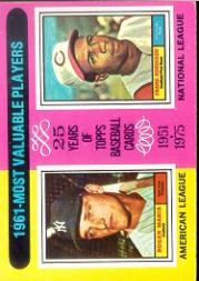 1975 Topps #199 Roger Maris/Frank Robinson MVP