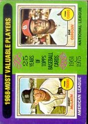 1975 Topps #206 Denny McLain UER/Bob Gibson MVP/On the back McLain is spelled McClain