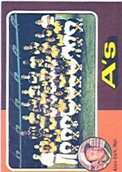 1975 Topps #561 Oakland Athletics CL/Alvin Dark MG