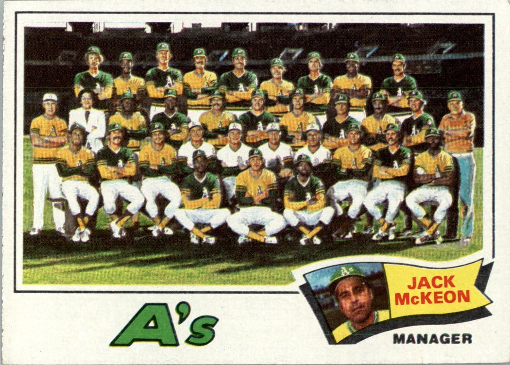 1977 Topps #74 Oakland Athletics CL/Jack McKeon MG