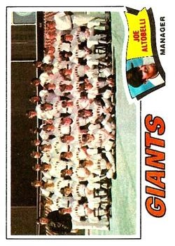 1977 Topps #211 San Francisco Giants CL/Joe Altobelli MG