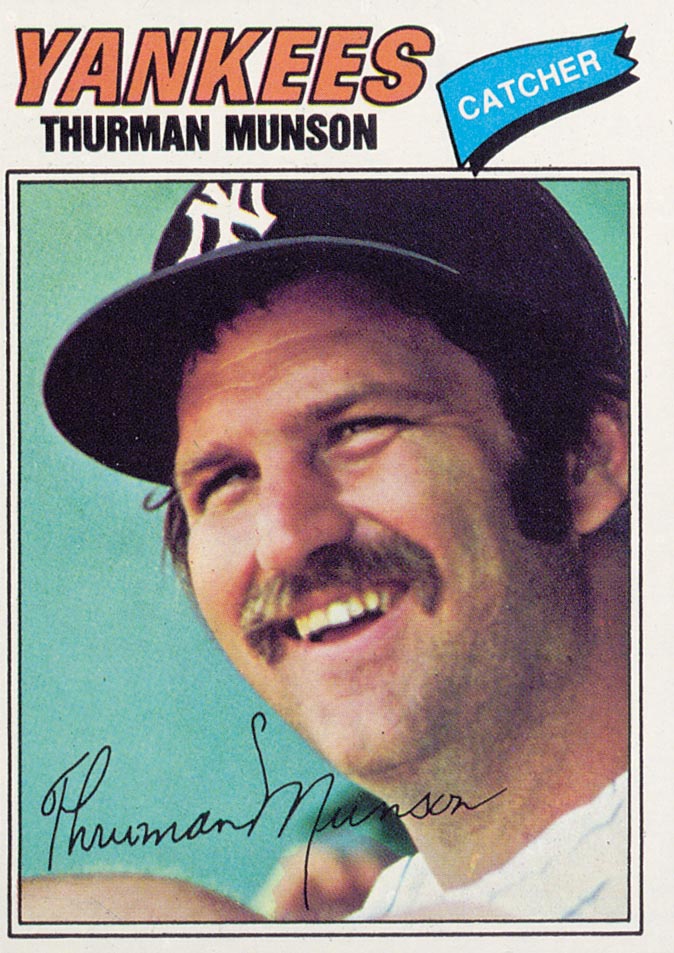 1977 Yankees Burger King #2 Thurman Munson * UER/(Facsimile autograph/misspe
