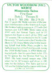 1978 TCMA 60'S I #227 Vic Wertz back image