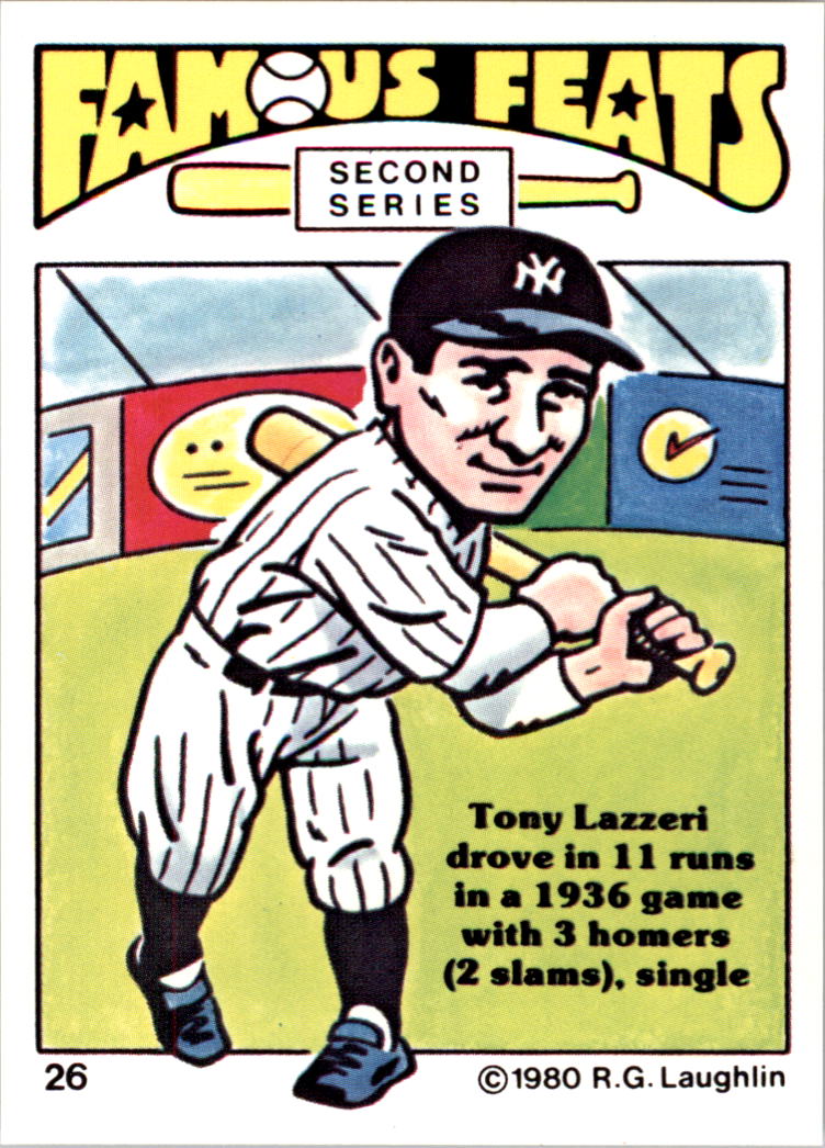 1980 Laughlin Famous Feats #26 Tony Lazzeri