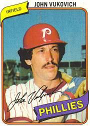 1980 Phillies Burger King #8 John Vukovich *