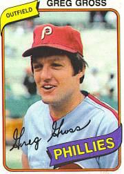 1980 Phillies Burger King #12 Greg Gross