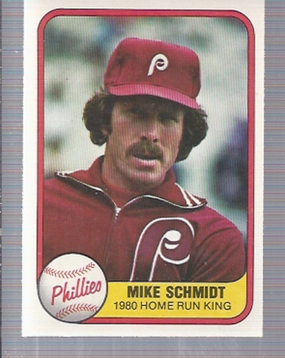 1981 Fleer #640B Mike Schmidt P2/1980 Home Run King/640 on back