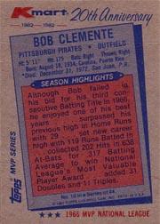 1982 K-Mart #10 Bob Clemente: 66NL back image