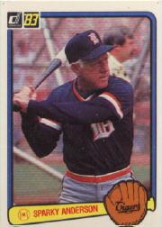 1983 Donruss #533B Sparky Anderson MG/(Bio printed/black on yellow)