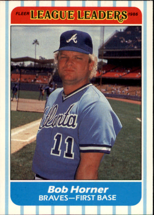 1986 Fleer League Leaders #19 Bob Horner