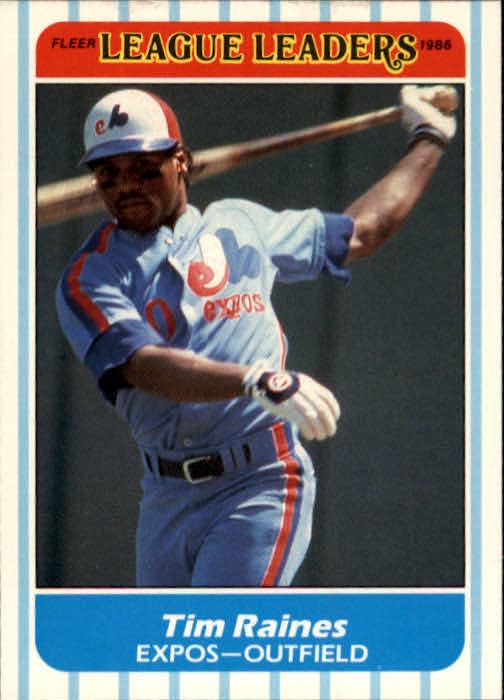 1986 Fleer League Leaders #33 Tim Raines