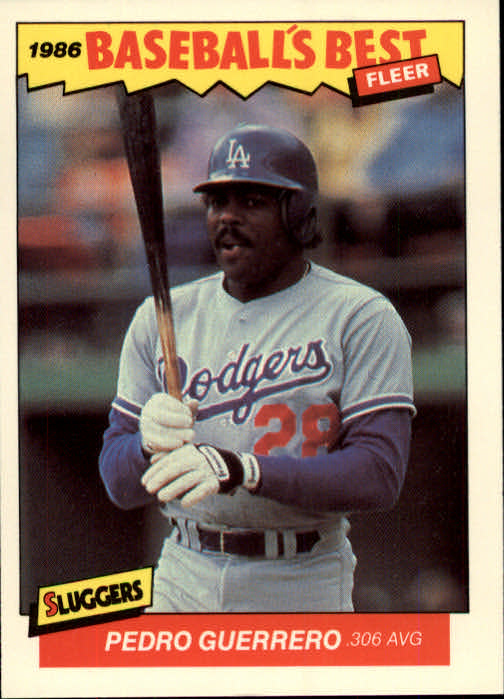 1986 Fleer Sluggers/Pitchers #13 Pedro Guerrero
