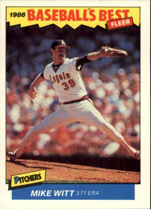 1986 Fleer Sluggers/Pitchers #43 Mike Witt