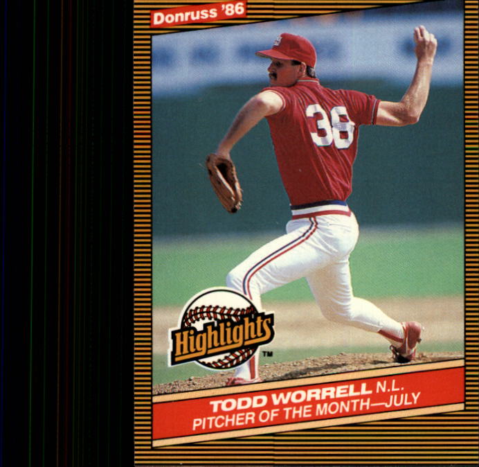 1986 Donruss Highlights #29 Todd Worrell