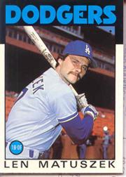 1986 Topps Tiffany #109 Len Matuszek