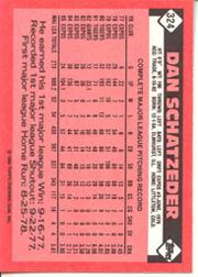 1986 Topps Tiffany #324 Dan Schatzeder back image