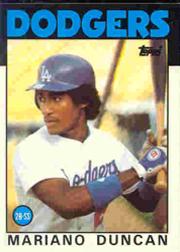 1986 Topps Tiffany #602 Mariano Duncan