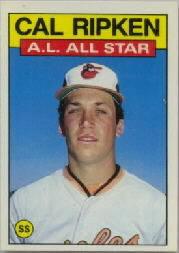 1986 Topps Tiffany #715 Cal Ripken AS