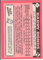 1986 Topps Traded Tiffany #11T Barry Bonds back image