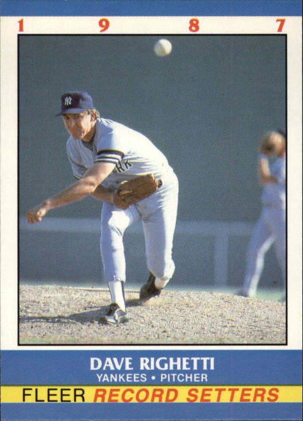 1987 Fleer Record Setters #32 Dave Righetti