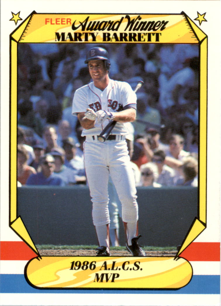 1987 Fleer Award Winners #1 Marty Barrett
