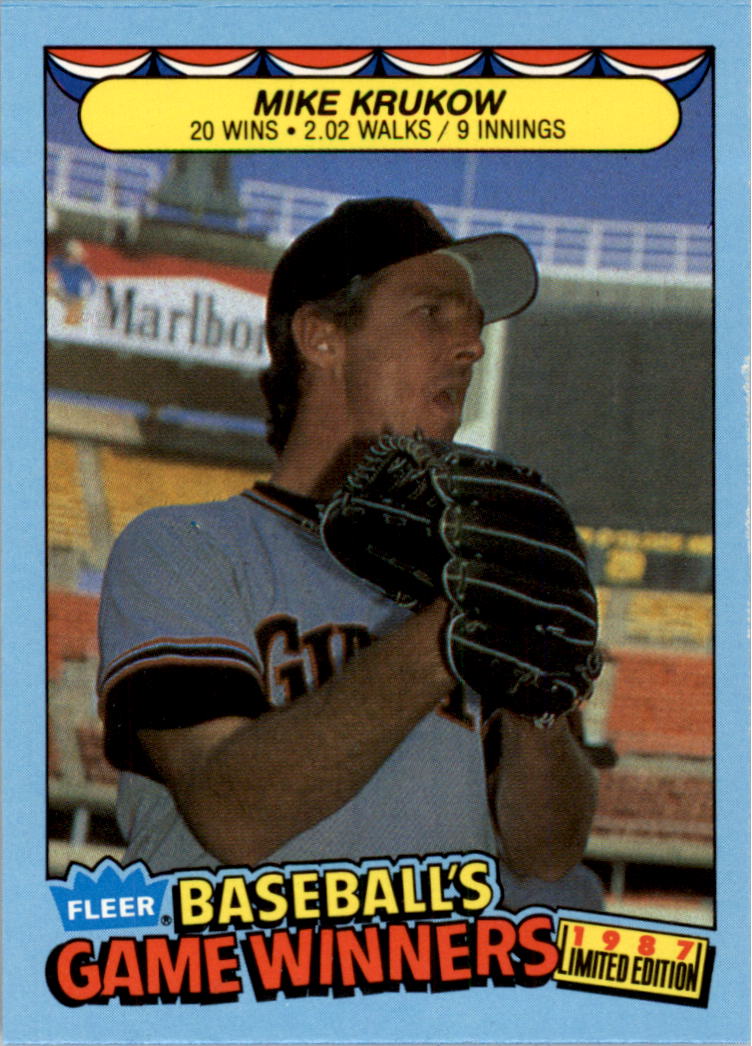 1987 Fleer Game Winners #24 Mike Krukow