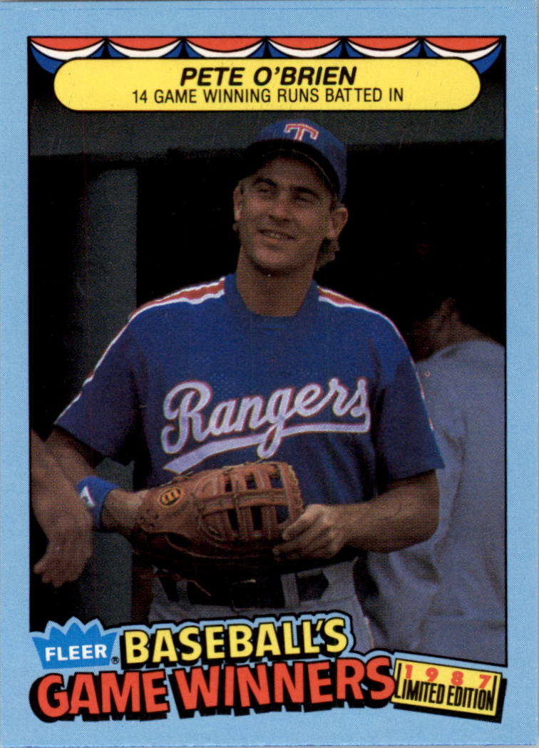 1987 Fleer Game Winners #31 Pete O'Brien