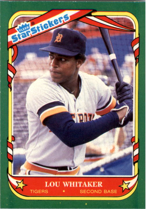 1987 Fleer Star Stickers #122 Lou Whitaker