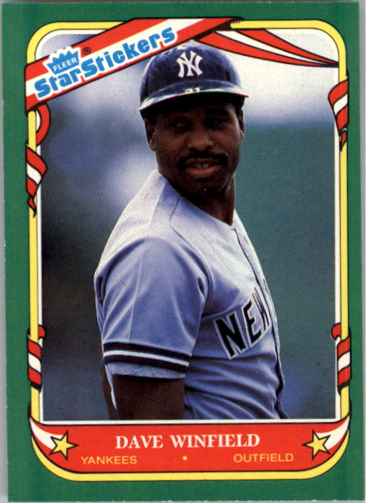 1987 Fleer Star Stickers #126 Dave Winfield
