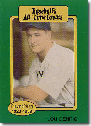 1987 Hygrade All-Time Greats #20 Lou Gehrig