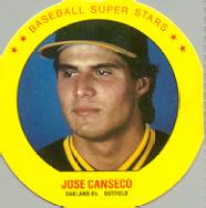 1987 MSA Iced Tea Discs #17 Jose Canseco