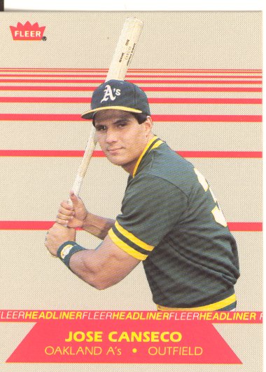 1987 Fleer Headliners #2 Jose Canseco
