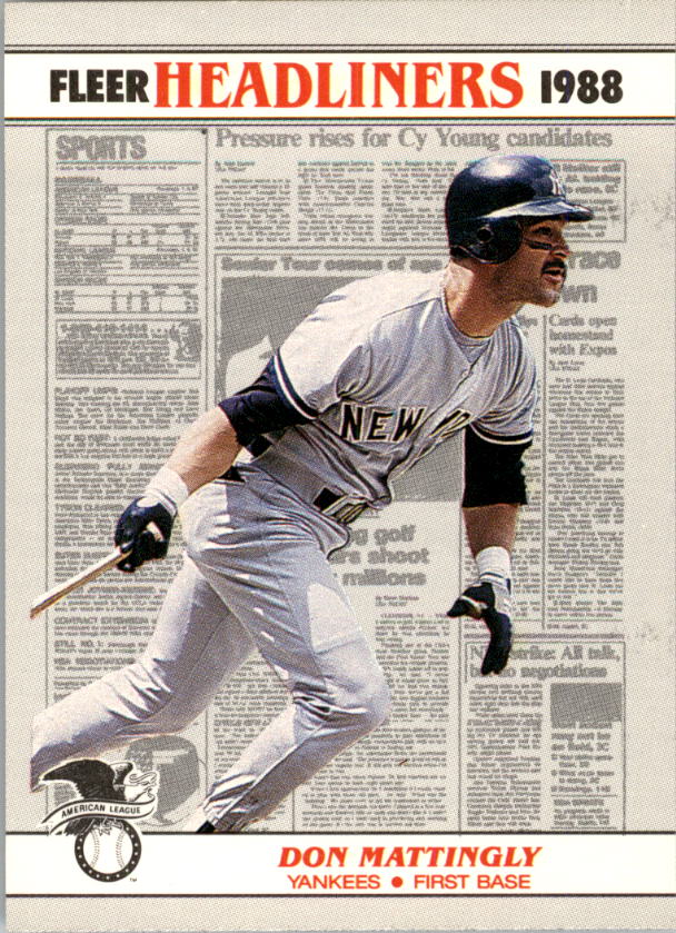 1988 Fleer Headliners #1 Don Mattingly