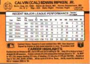 1989 Donruss Bonus MVP's #BC15 Cal Ripken back image