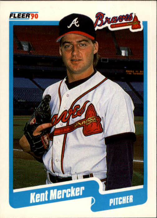1990 Fleer #590 Kent Mercker RC ERA/(Bio says 2.75 ERA,/stats say 2.68 ERA)