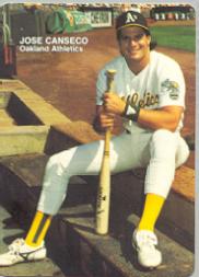 1990 Mother's Canseco #4 Jose Canseco/(Sitting on/dugout steps)