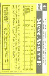 1990 Topps Traded Tiffany #4T Steve Avery back image