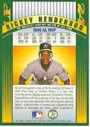 1991 SilverStar Holograms #1 Rickey Henderson back image